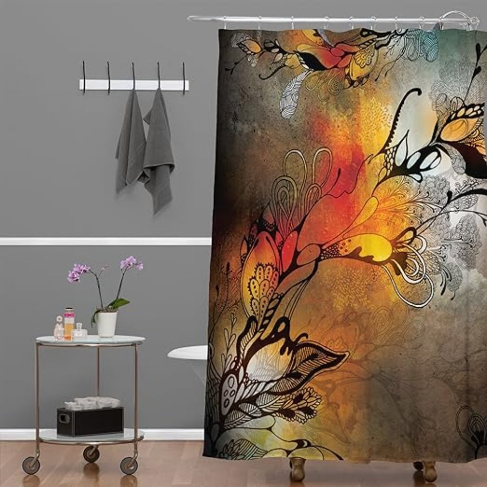 Deny Designs Iveta Abolina Coral Feathers Shower Curtain - Multi